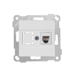 Mutlusan Mek+Tuş Telefon Prizi 1Xrj12 Rita Natural - Beyaz 2200 125 0101