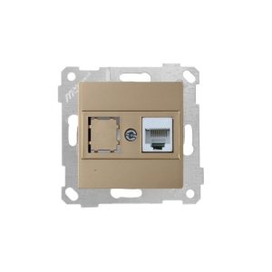 Mutlusan Mek+Tuş Data Prizi 1*Rj45 Cat5e Metalik Altın- 2200 136 0180