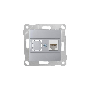 Mutlusan Data Prizi 1*Rj45 Cat6 Rita Metalik İnox- 2200 140 0182 (Çerçeve Hariç)