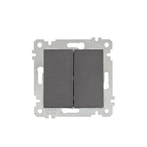 Mutlusan Mek+Tuş Komütatör Rita Metalik Antrasit 2200 402 0286 (Çerçeve Hariç)