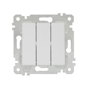 Mutlusan Mek+Tuş Üçlü Anahtar Rita Natural - Beyaz 2200 409 0201