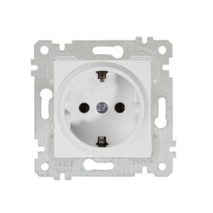 Mutlusan Mek+Tuş Topraklı Priz Rita Natural - Beyaz 2200 600 0201