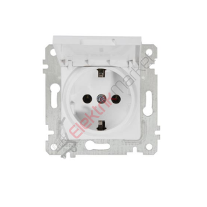 Mutlusan Mek+Tuş Kapaklı Topraklı Priz Rita Natural - Beyaz 2200 610 0201