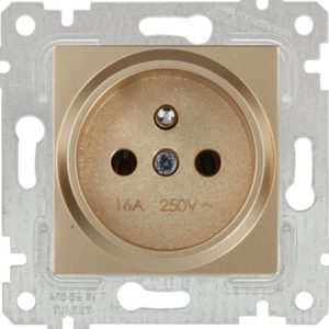 Mutlusan Mek+Tuş UPS Prizi Metalik Altın 2200 615 0280 (Çerçeve Hariç)
