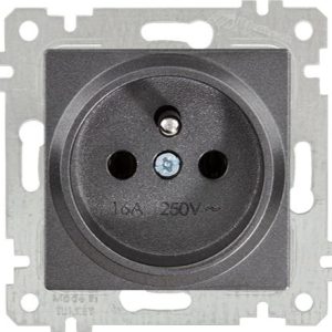 Mutlusan Mek+Tuş UPS Prizi Rita Metalik Füme 2200 615 0295 (Çerçeve Hariç)