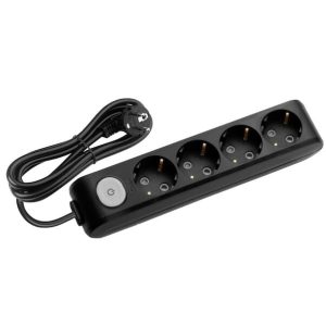 Viko Multi-Let Dörtlü Siyah Priz Anahtarlı Topraklı Kablolu Ç.K. 2 Mt 90137402