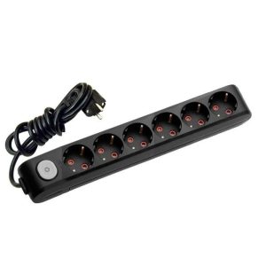Viko Multi-let Altılı Priz Anahtarlı Topraklı Kablolu Ç.K. - 3 Metre Siyah 90 13 76 03