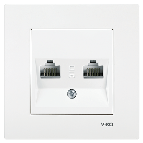 Viko Karre Data-Numeris Telefon Prizi - Beyaz (RJ45-CAT5E-RJ11) (Çerçeve Hariç) 90967035