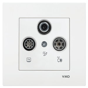 Viko Karre Uydu Prizi Sonlu (SAT-TV-RD) - Beyaz (Çerçeve Hariç) 90967041