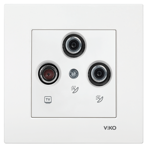 Viko Karre İkili Uydu Prizi (SAT-SAT-TV) - Beyaz (Çerçeve Hariç) 90967053