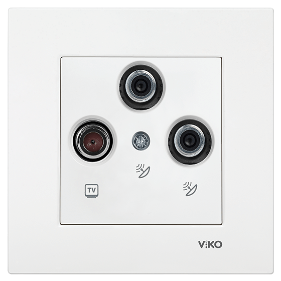 Viko Karre İkili Uydu Prizi (SAT-SAT-TV) - Beyaz (Çerçeve Hariç) 90967053