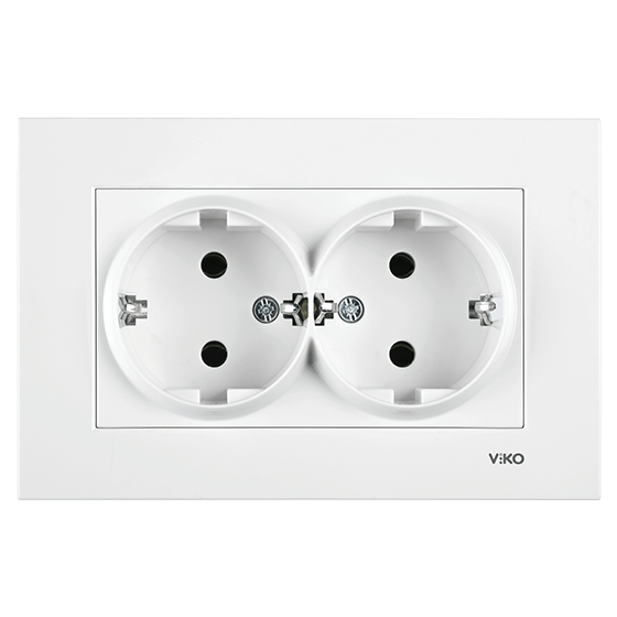 Viko Karre İkili Topraklı Priz- Beyaz (Çerçeve Dahil) - Beyaz 90967056 - 90960206