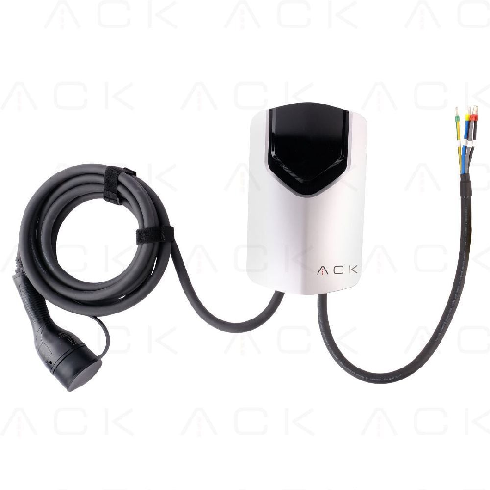 Ack Duvar Tipi Elektrikli Araç Sarj Cihazi 5Mt Kablolu Type-2 Trifaze 32A 22Kw