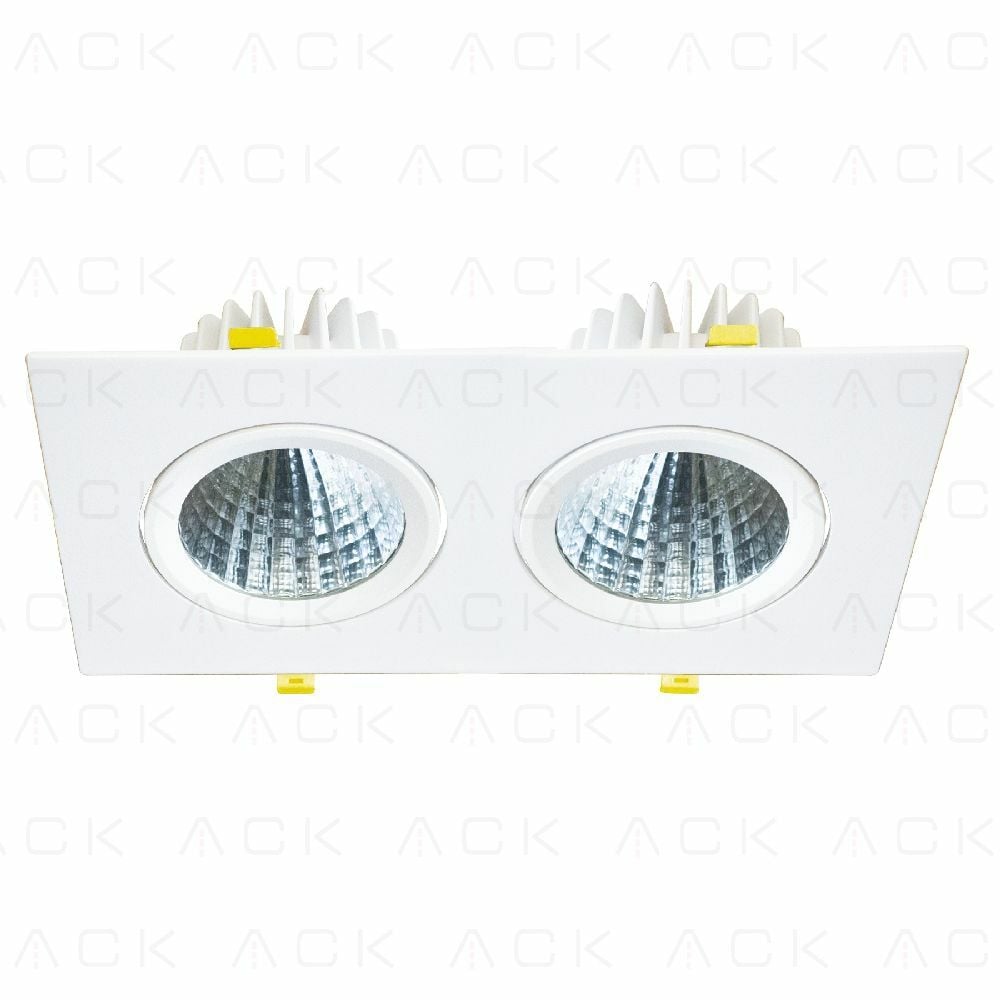 Ack Led Spot Armatur Ikili Kare 3000K Beyaz