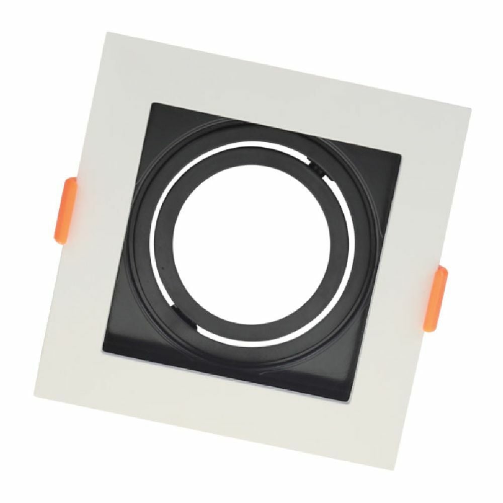 Ack Pc Beyaz+Siyah Spot Armatür Kare