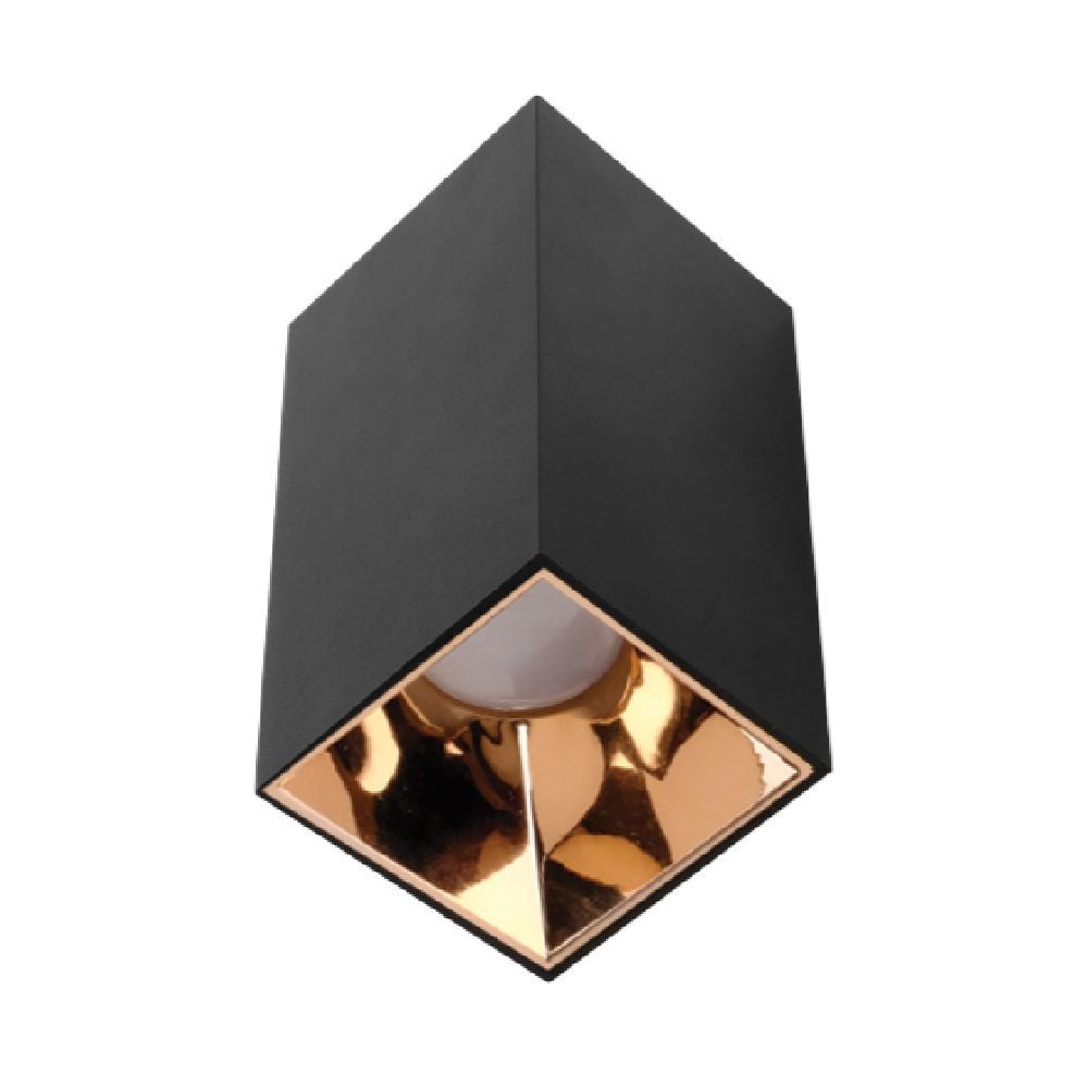 Ack Sivaüstü Dekoratif Armatür Gold Reflektör Siyah Metal Kasa