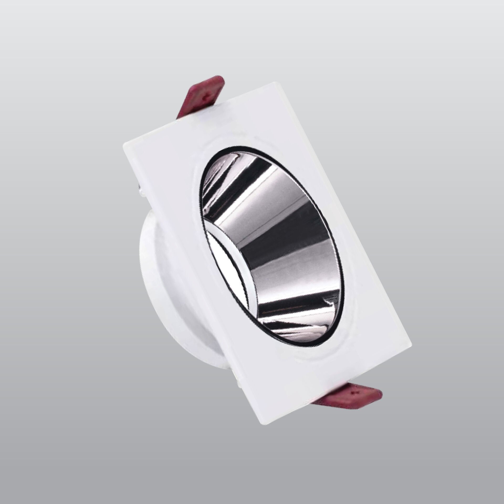 ACK Beyaz Kare Çerçeve / Siyah Krom Reflektör Sıva Altı Spotlıght AH03-07030