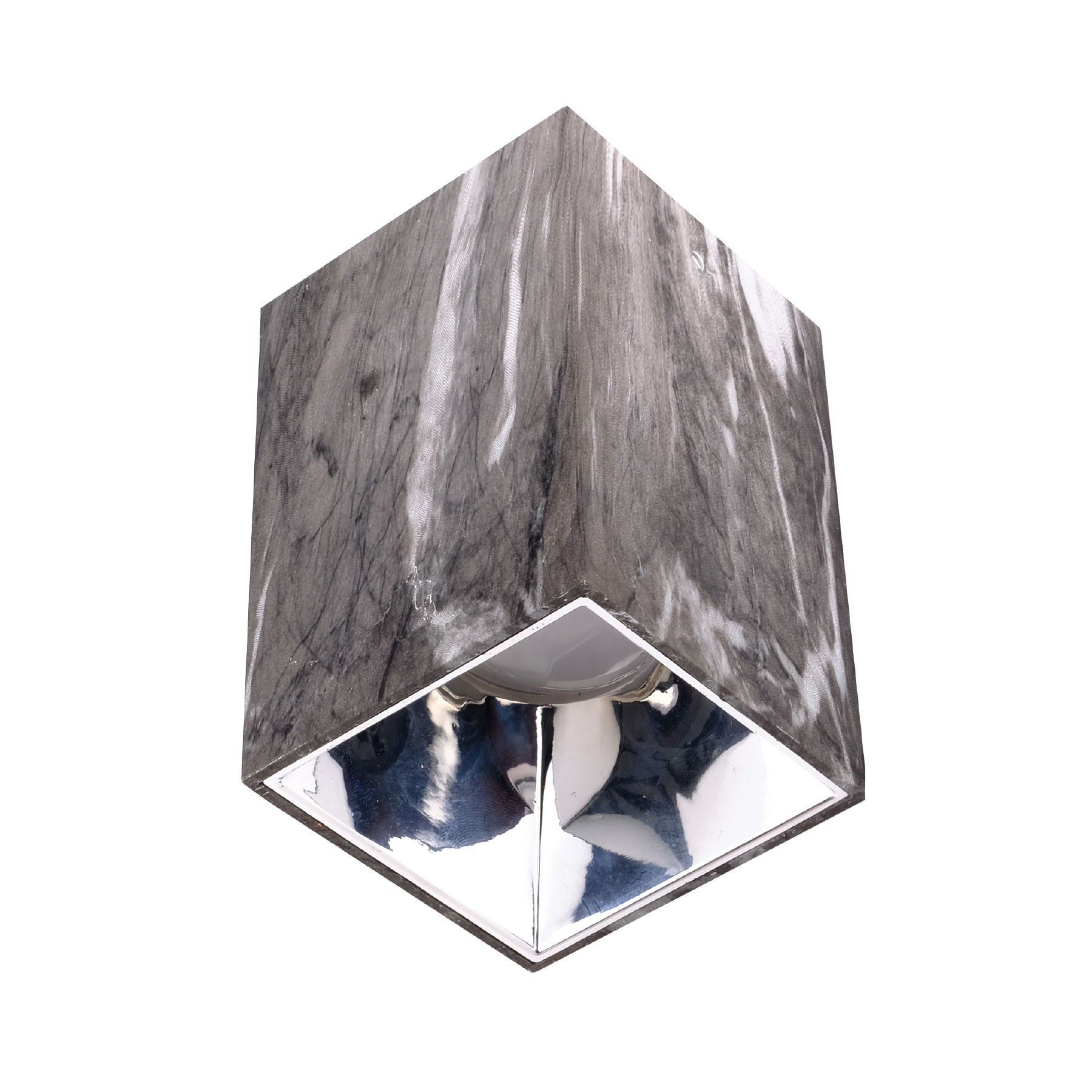 ACK Sıvaüstü Dekoratif Armatür 74X110Mm Parlak Krom Reflektör Gri Mermer Kasa AH12-07552