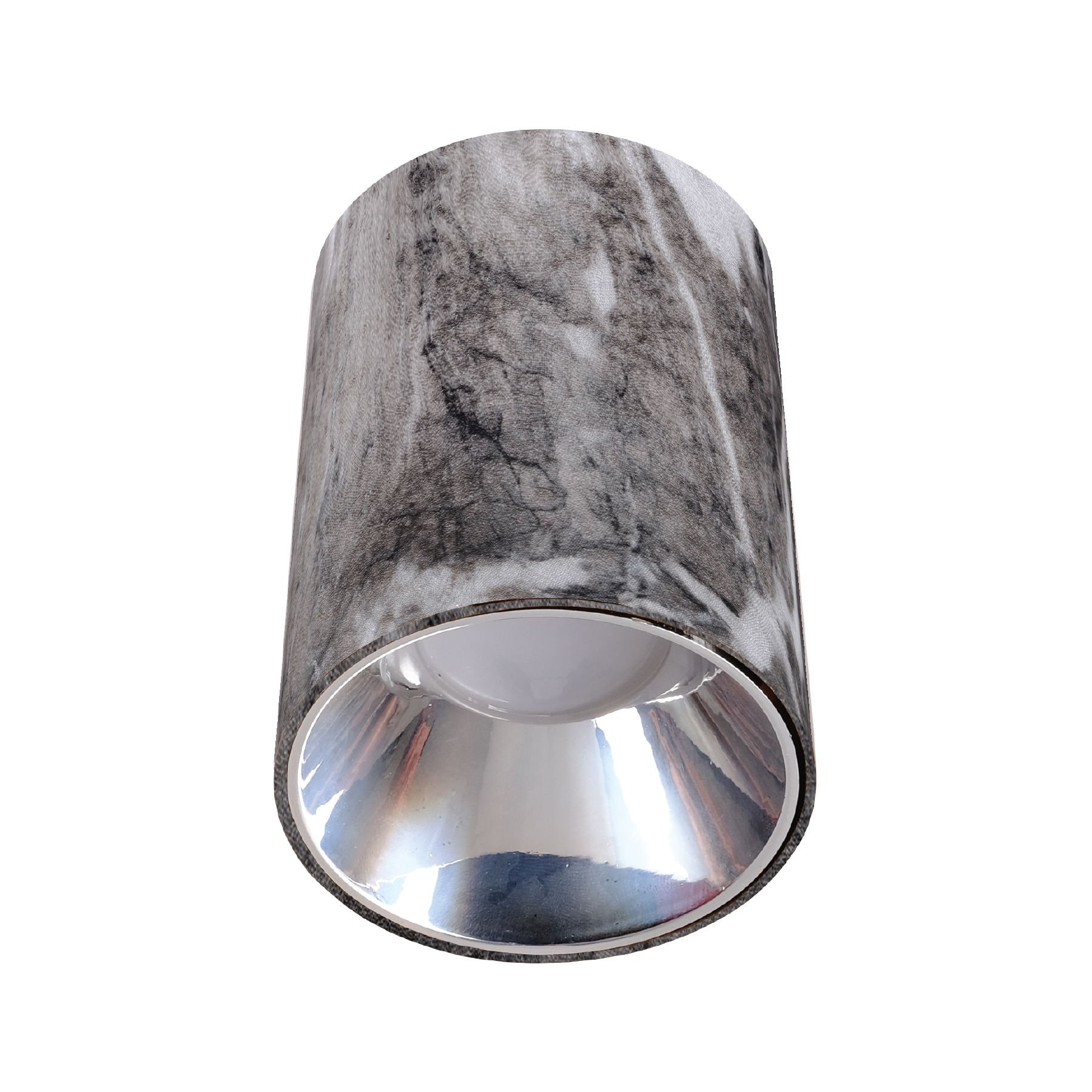 ACK Sıvaüstü Dekoratif Armatür Ø80Mmx110Mm Mat Gül Reflektör Gri Mermer Kasa AH12-08592