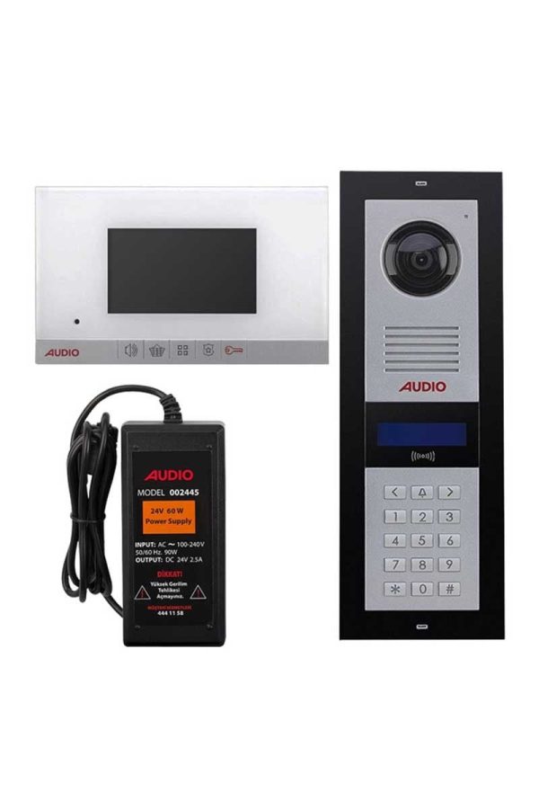 Audio 001180MBP 4.3 inç 35 Daire Mekanik Buton Panelli Görüntülü Diafon Paketi