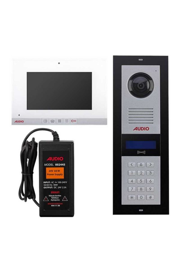 Audio 001188MBP 7 inç 29 Daire Mekanik Buton Panelli Görüntülü Diafon Paketi