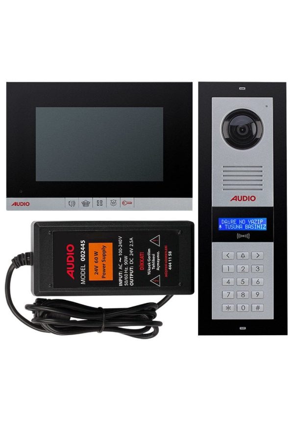 Audio 001189MBP 7 inç 31 Daire Mekanik Buton Panelli Görüntülü Diafon Paketi