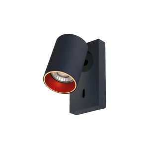 Jüpiter Siyah & Altın Yatak Başı Aplik GU10 Duy EV506 S&A