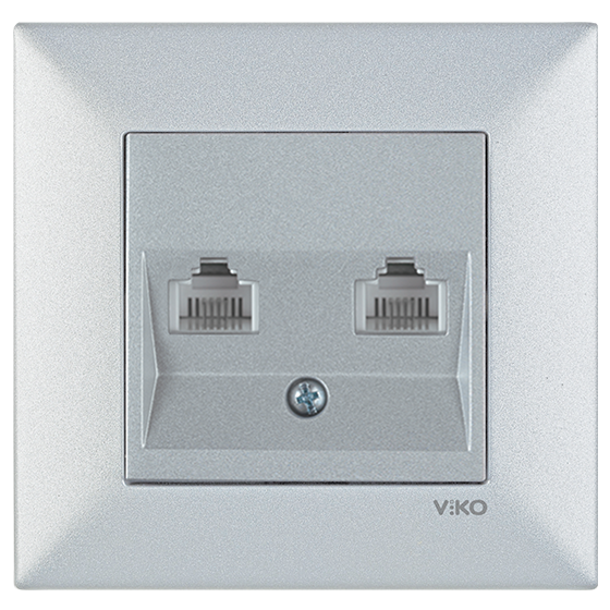 Viko Artline Trenda İkili Numeris Telefon Prizi (2 x Cat3 ) (Çerçeve Hariç)