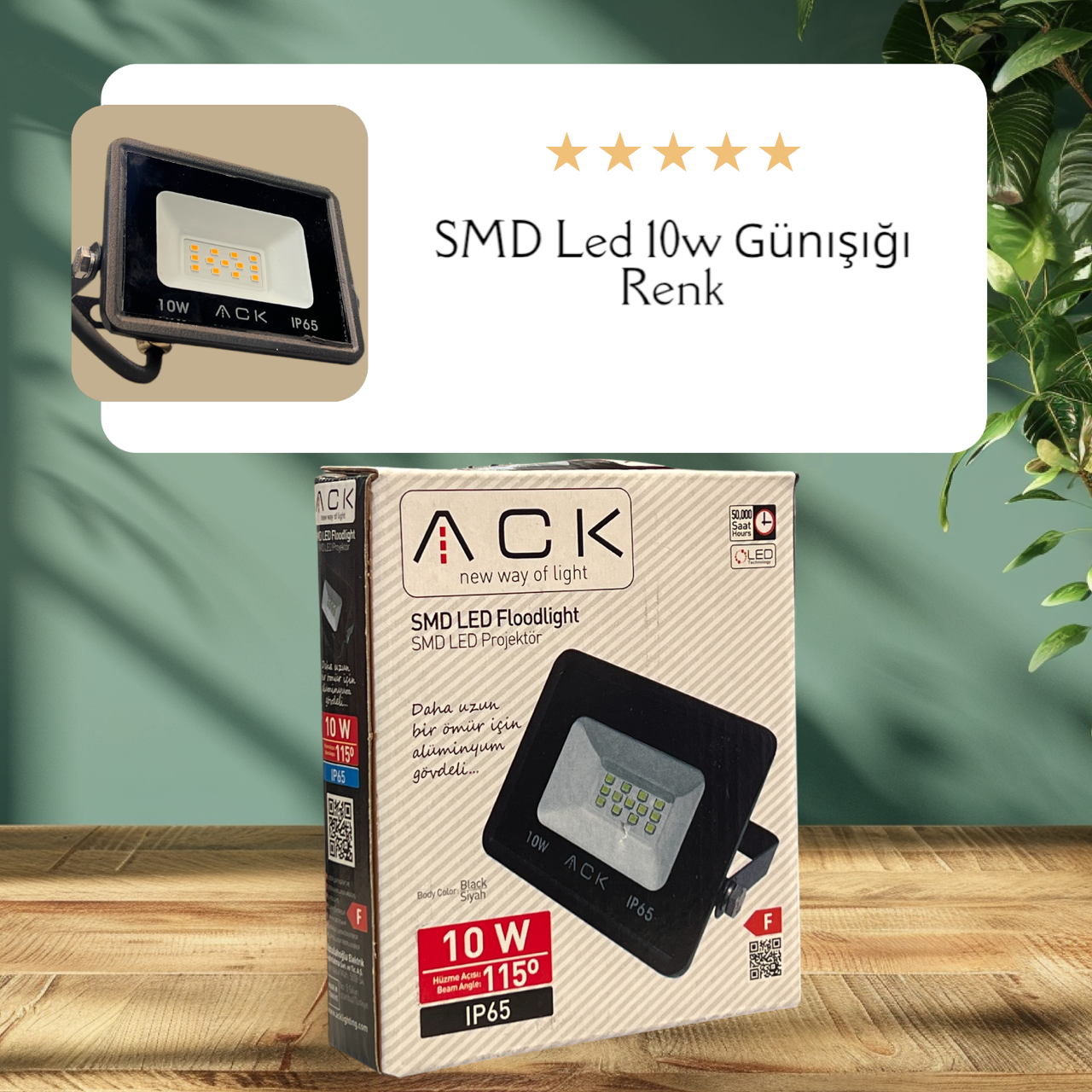 ACK 10W 3000K Dob Smd Led Projektör AT62-01002