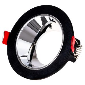 Global K2  Kda832 Plastik Yuvarlak Spot Siyah*Krom