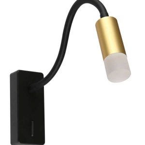 Jupiter Siyah 5W 3000K Gün Işığı LED Yatak Başı Aplik LW504 S&A