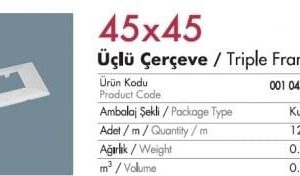 Mutlusan 100x37/50 İçin 45x45 P.M.Seti (Üçlü) Yeni