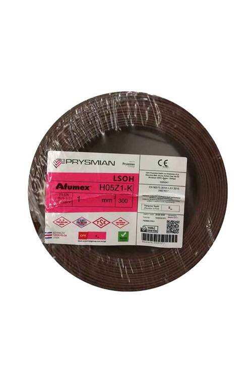 Prysmian 1mm Kahverengi Nyaf Çok Telli Yanmaz Halojen Free Kablo - H05Z1-K