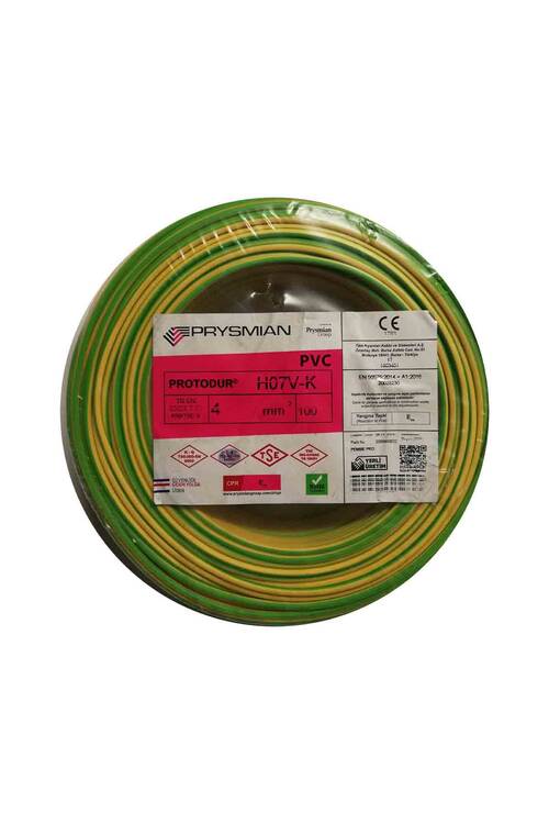 Prysmian 4mm Sarı Yeşil Nyaf Çok Telli Topraklama Kablo - H07V-K
