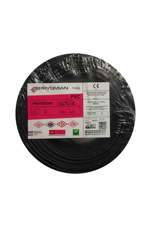 Prysmian 4mm Siyah Nyaf Çok Telli Kablo - H07V-K