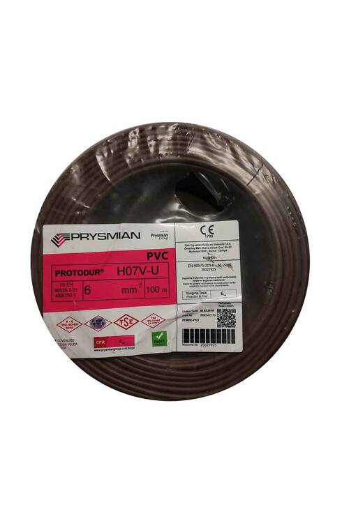 Prysmian 6mm Kahverengi Nya Tek Telli Kablo - H07V-U