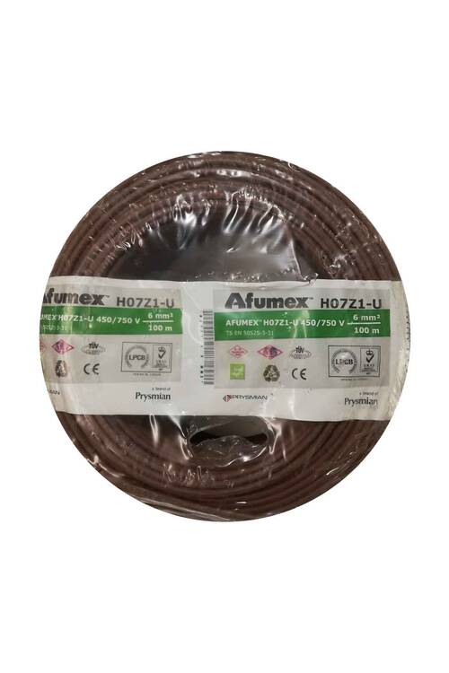 Prysmian 6mm Kahverengi Nya Tek Telli Yanmaz Halojen Free Kablo - H07Z1-U