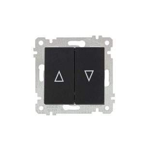 Mutlusan Mek+Tuş Jaluzi Anahtarı Rita Metalik Siyah 2200 436 0284 (Çerçeve Hariç)