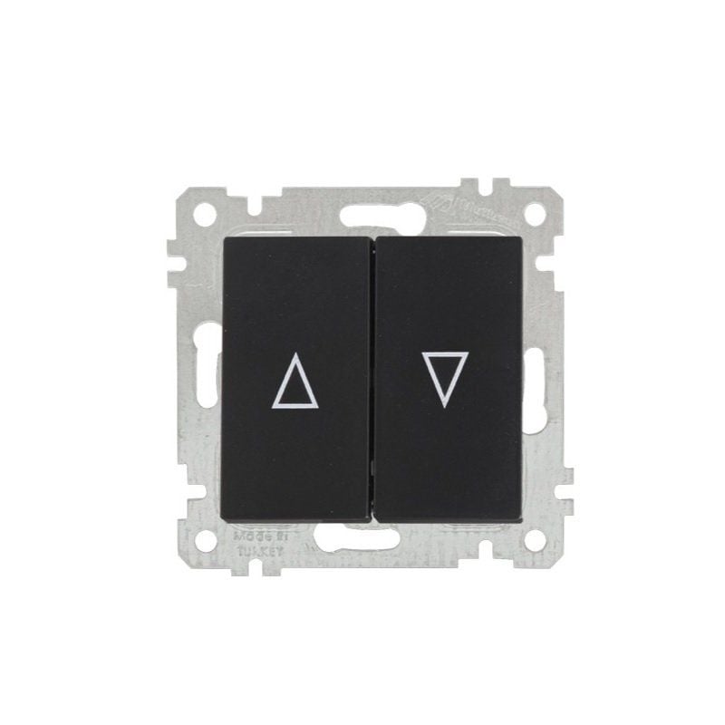 Mutlusan Mek+Tuş Jaluzi Anahtarı Rita Metalik Siyah 2200 436 0284 (Çerçeve Hariç)