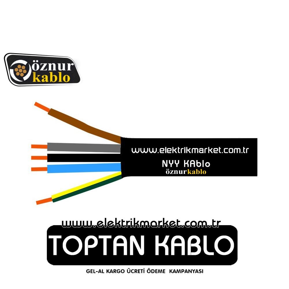 Öznur 5x10 NYY Kablo - Siyah