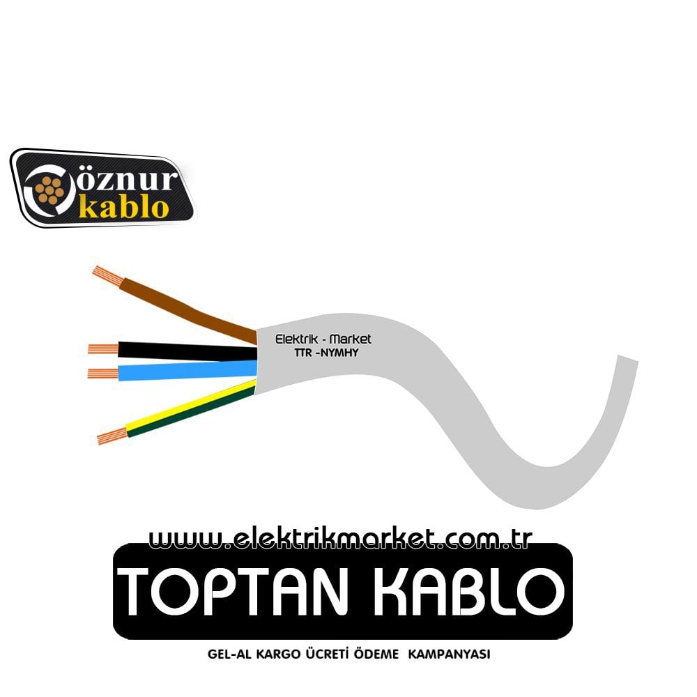 Öznur Kablo 4x2,5 mm Siyah TTR -NYMHY